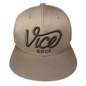 NWOT VICE Golf Crew Cap, One Size Fits All, Snap Closure, Green/Tan